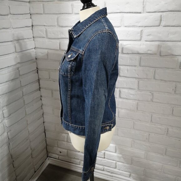 J. Crew Ladies Medium Wash Size Medium Button Front Jean Jacket - Picture 8 of 11